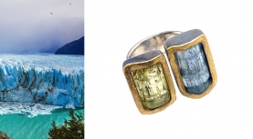 BERYL AND AQUAMARINE RING IN SILVER AND GOLD
