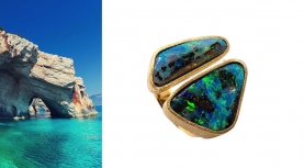 ANELL 2 OPALS BOULDER TRIANGULARS OR