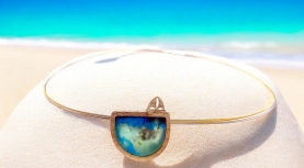 PENJOLL "JOIES DEL MAR" OPAL BLAU DELS ANDES VEL·LER PLATA OR